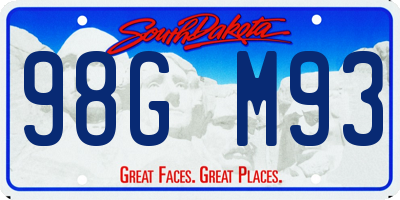 SD license plate 98GM93