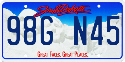 SD license plate 98GN45