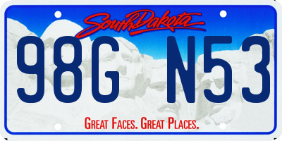 SD license plate 98GN53