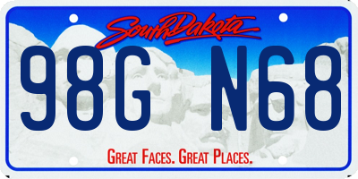 SD license plate 98GN68