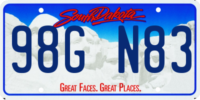 SD license plate 98GN83