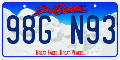 SD license plate 98GN93