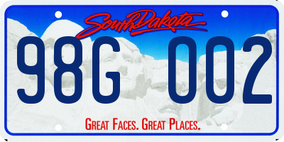 SD license plate 98GO02