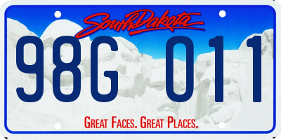 SD license plate 98GO11