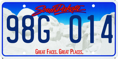 SD license plate 98GO14