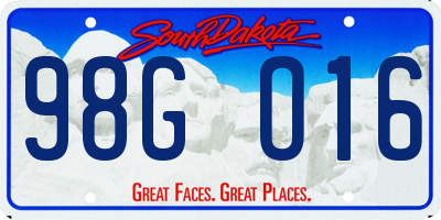 SD license plate 98GO16