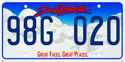 SD license plate 98GO20