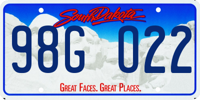 SD license plate 98GO22