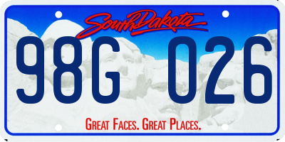 SD license plate 98GO26
