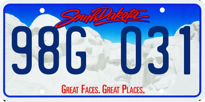 SD license plate 98GO31