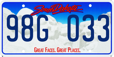 SD license plate 98GO33