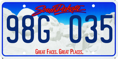 SD license plate 98GO35