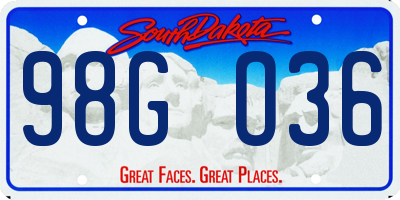 SD license plate 98GO36