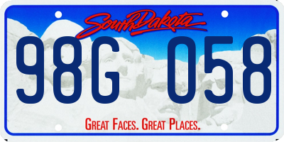 SD license plate 98GO58