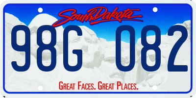 SD license plate 98GO82