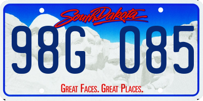 SD license plate 98GO85