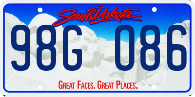 SD license plate 98GO86
