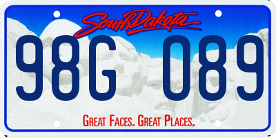 SD license plate 98GO89