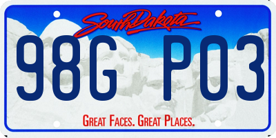 SD license plate 98GP03