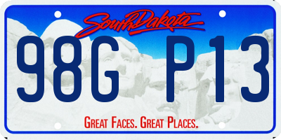 SD license plate 98GP13