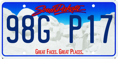 SD license plate 98GP17