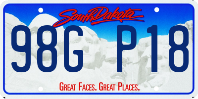 SD license plate 98GP18