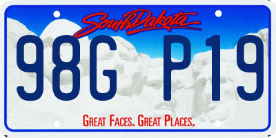 SD license plate 98GP19