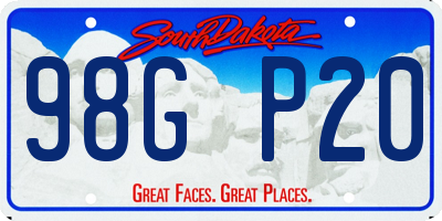 SD license plate 98GP20