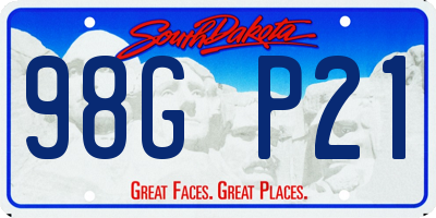 SD license plate 98GP21