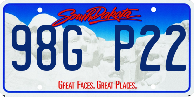 SD license plate 98GP22