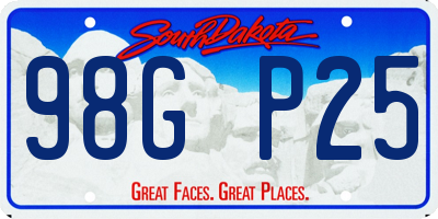 SD license plate 98GP25