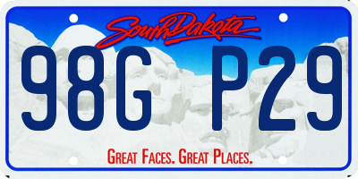 SD license plate 98GP29