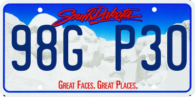 SD license plate 98GP30