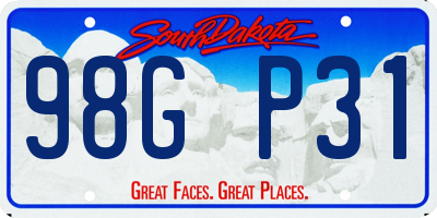 SD license plate 98GP31