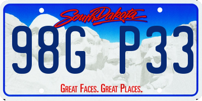 SD license plate 98GP33