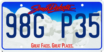 SD license plate 98GP35