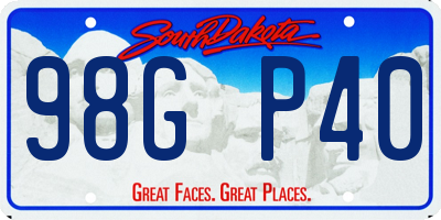 SD license plate 98GP40