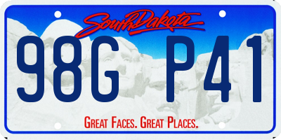 SD license plate 98GP41