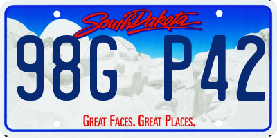 SD license plate 98GP42