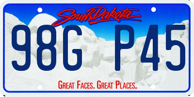 SD license plate 98GP45
