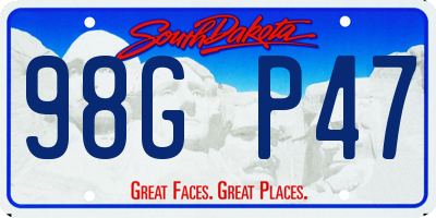 SD license plate 98GP47