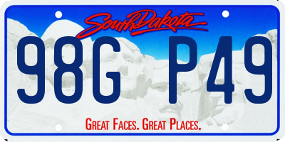 SD license plate 98GP49