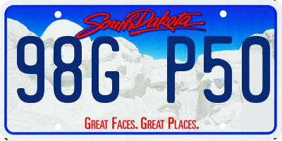SD license plate 98GP50