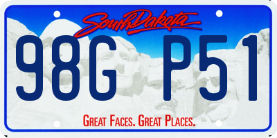 SD license plate 98GP51