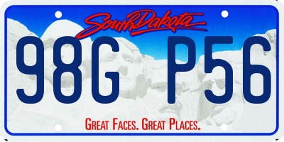 SD license plate 98GP56