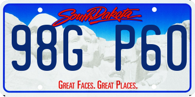 SD license plate 98GP60