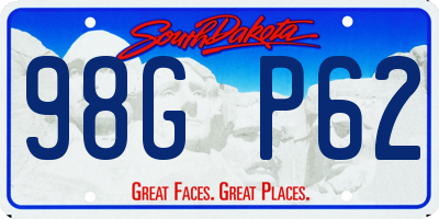 SD license plate 98GP62