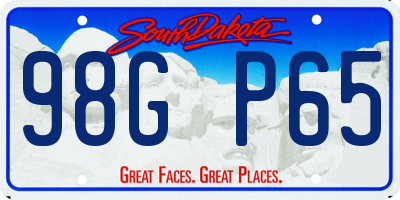 SD license plate 98GP65