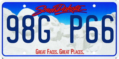SD license plate 98GP66