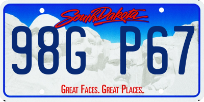 SD license plate 98GP67